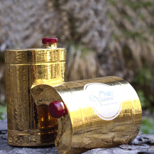  bVisiona Wasser Keramik Goldhalbschalen im Wald